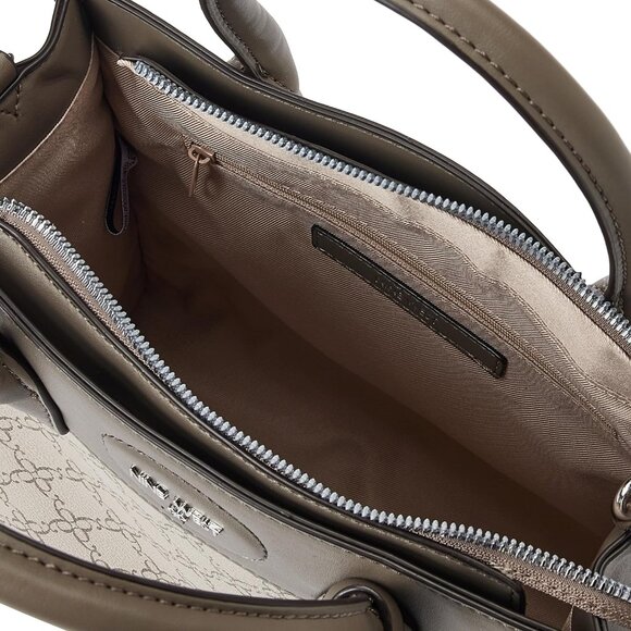 Women's Canvas Satchel Zipper Closure Cotton Lining 12x5x10 Inches - Picture 3 of 3